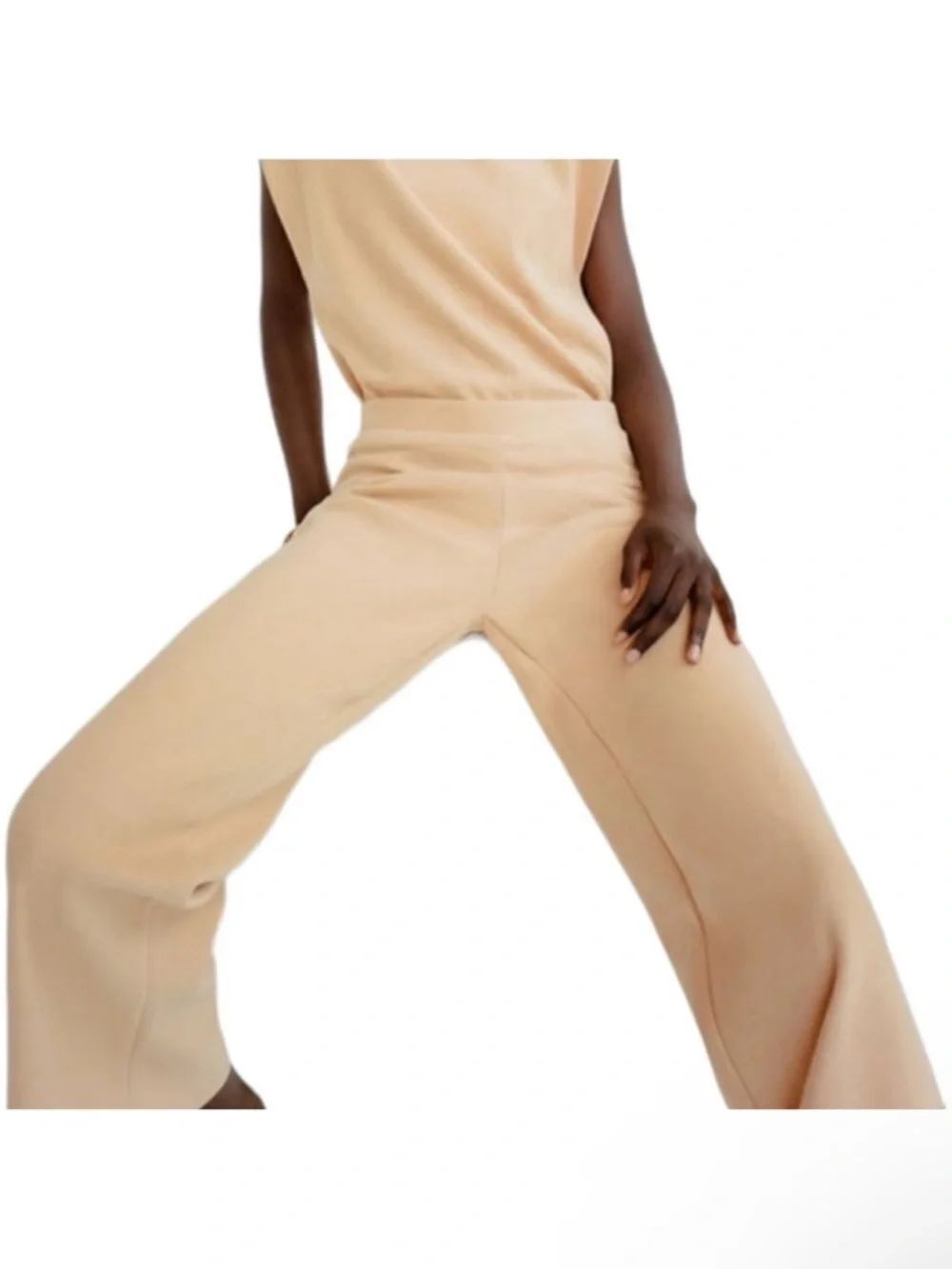 NWT ZARA Ribbed Soft Knit Loungewear Wide Leg Pants L
